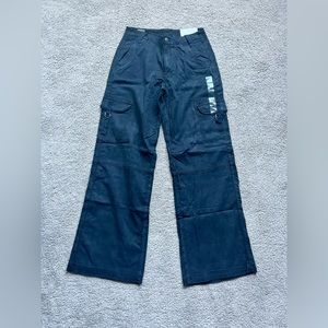 Wide Leg Black Cargo Pants